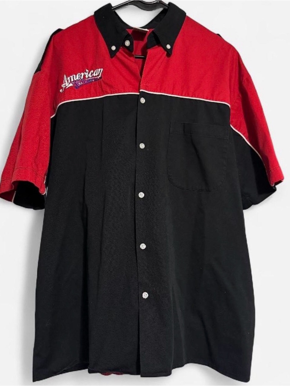 Vintage 90’s Speed Zone “American Motorcycle” Two Tone Button Up, XL